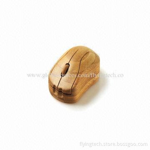 Eco-friendly environmental protection wired bamboo mouse QHM-N with heart shape